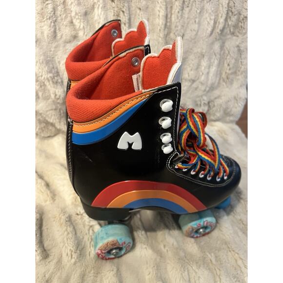 Moxi Rainbow Rider Roller Skates Asphalt Black Women's Size 6 VG Plus Condition - Picture 1 of 9